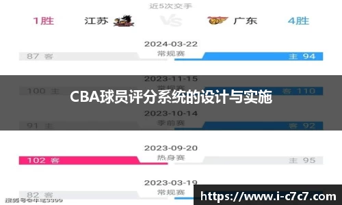 CBA球员评分系统的设计与实施